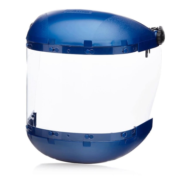 380 Premium Series Dual Crown Face Shield, Universal Adapter, Acetate, Clear, Anti-Fog